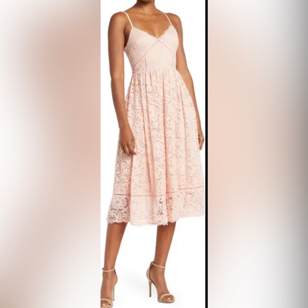 NSR Crochet Stretch Lace Midi Dress Size Large
